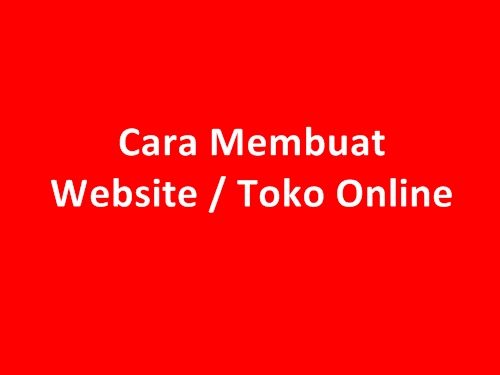 Cara Membuat Website Toko Online